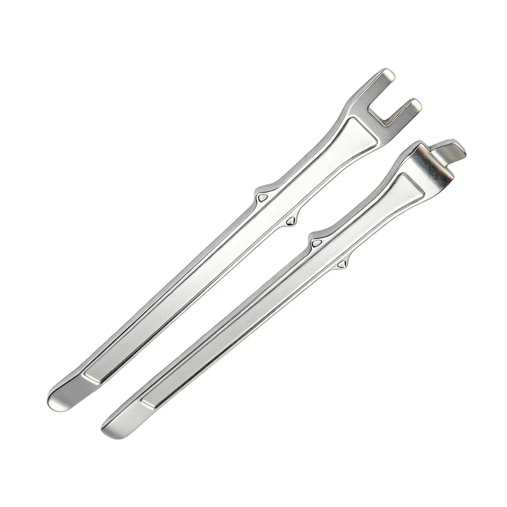 

2Pcs Carbon Steel Tire Pry Bar Set With Anti Skid Rim Protector For Car Motorcycle Van Tire Changing Repair Tool Kit