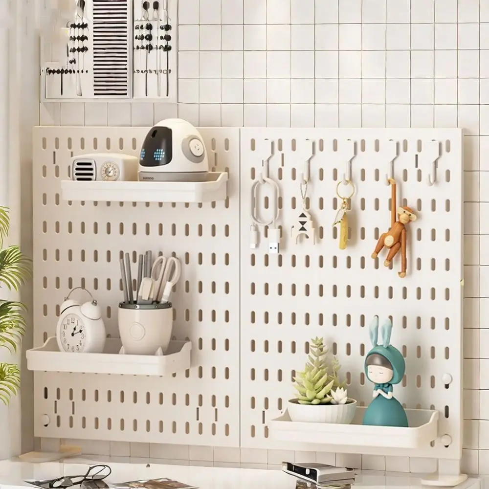 Multifunctional Plastic No-Punch Hole Board Nordic Wall-Mounted Pegboard Shelf Simple Esports Storage Rack Electronic Product