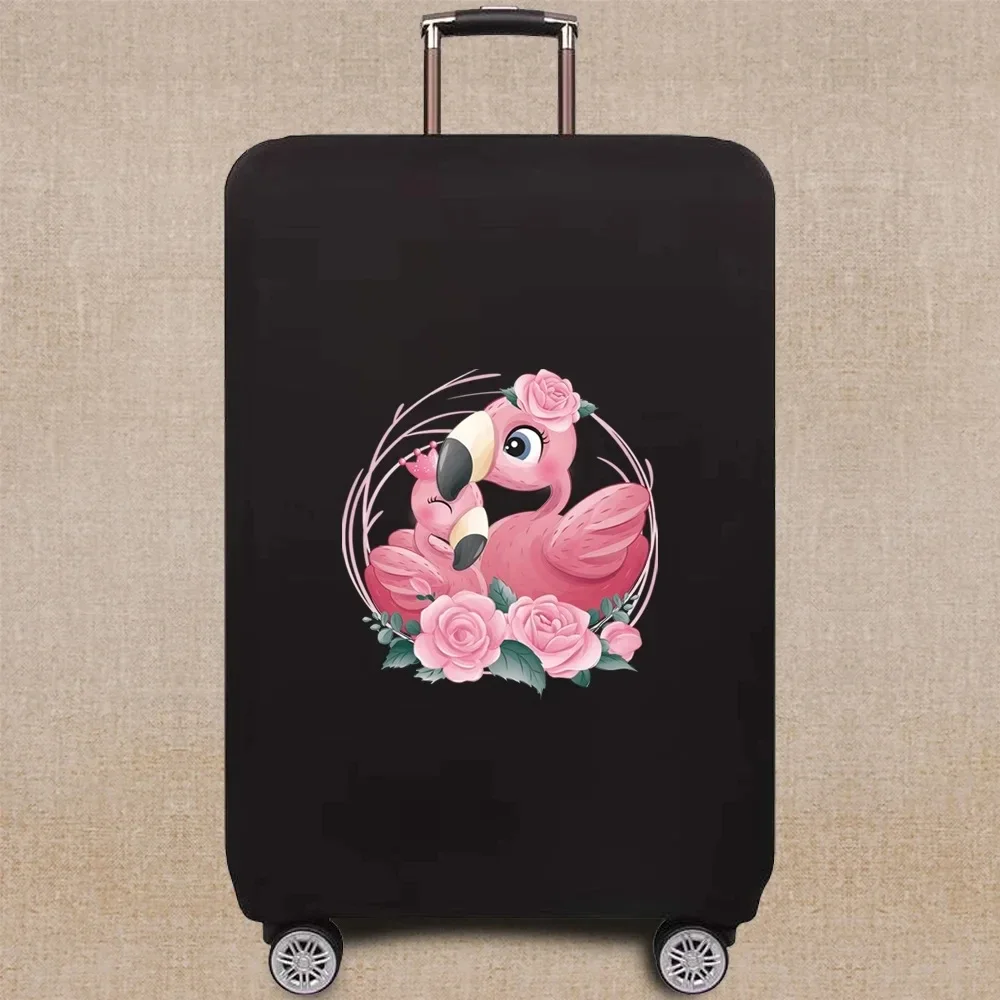 Luggage Case Suitcase Protective Cover Travel Accessories Cute Cartoon Flamingo Pattern Elastic Luggage Dust Cover 18-32 Inch