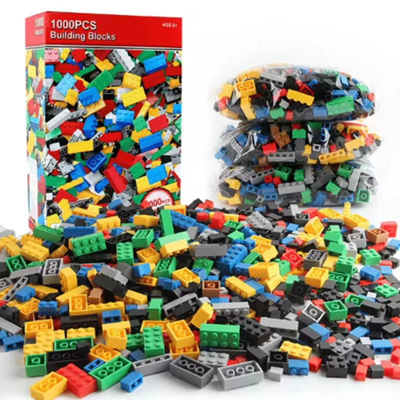 1000 pieces of DIY city building blocks bulk set Urban creative Classic building blocks assembly birthday gift children's puzzle