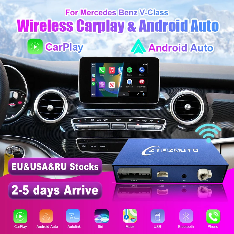 

Беспроводной CarPlay для Mercedes Benz V-Class W447 2014-2018 Vito Viano, с функциями Android Auto Mirror Link AirPlay