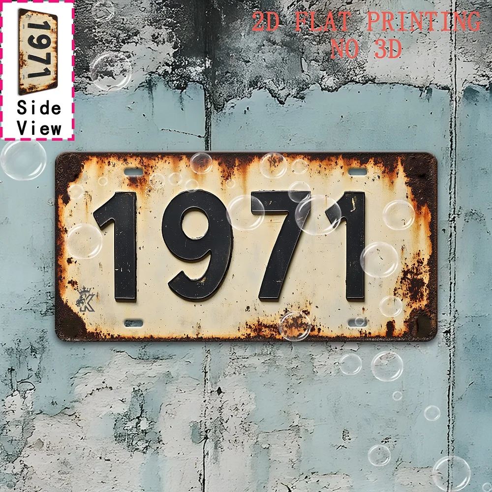 2D Flat, 2D Flat- 1pc Retro 1971 Aluminum Sign| Vintage Metal Tin Sign Decor for Man Cave, Bar, Garage, Cafe, Living Room, Garde