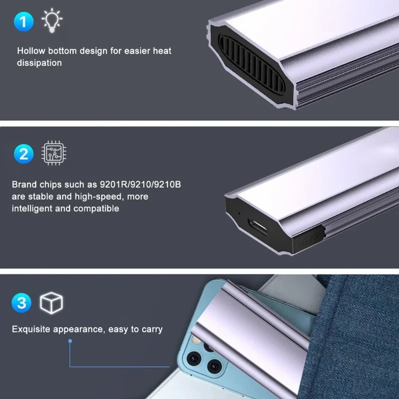Caso solido M.2 /NVME Conte del solido, adattamento universale, migliora gestione del calore delle protezioni