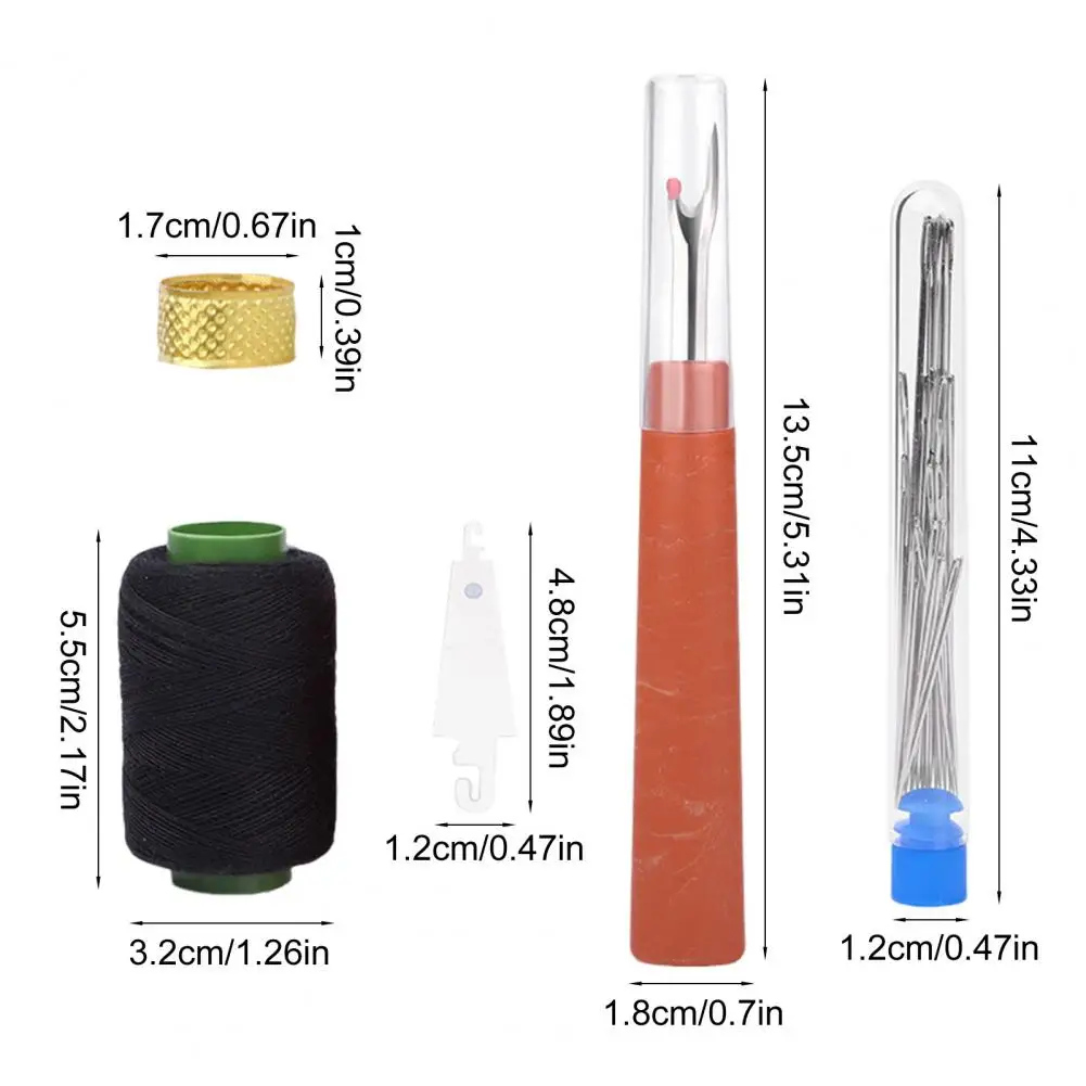 إبرة خيوط 34 قطعة مجموعة أدوات الخياطة لعشاق الخياطة اليدوية إبرة عراف مزيل الخيوط الكشتبانات إبر متنوعة #6