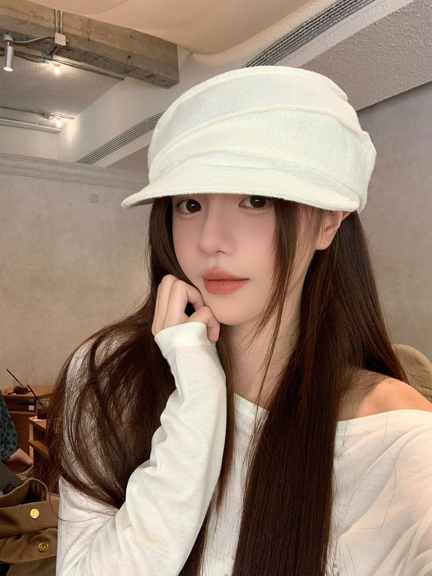 Retro Japanese Style Hanflax Beret Hat Women's Spring Summer New All-Match Small Face Artistic Style Newsboy Painter Hat