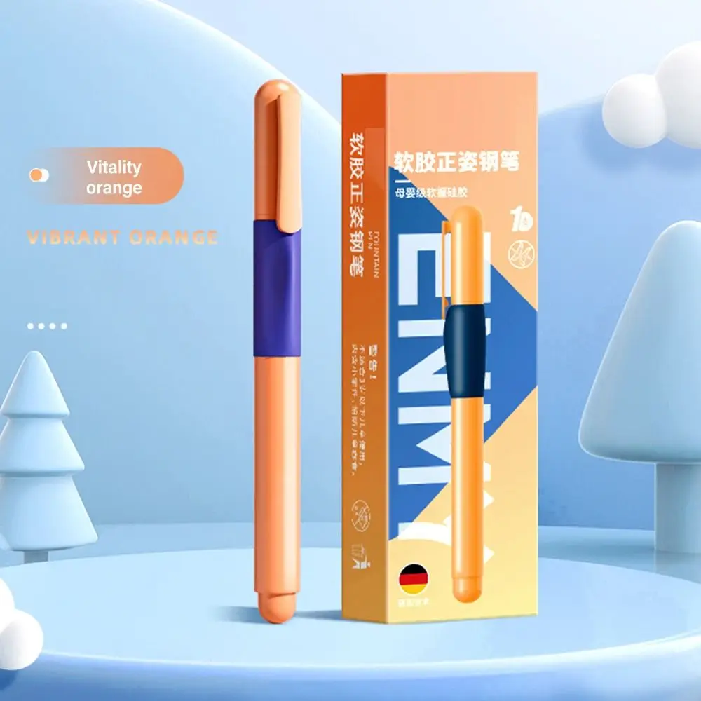 

Cartoon Replaceable Ink Sac Fountain Pen Grip Posture Correction Soft Grip Neutral Pen 0.38MM Tip Gel Pen Students Gift