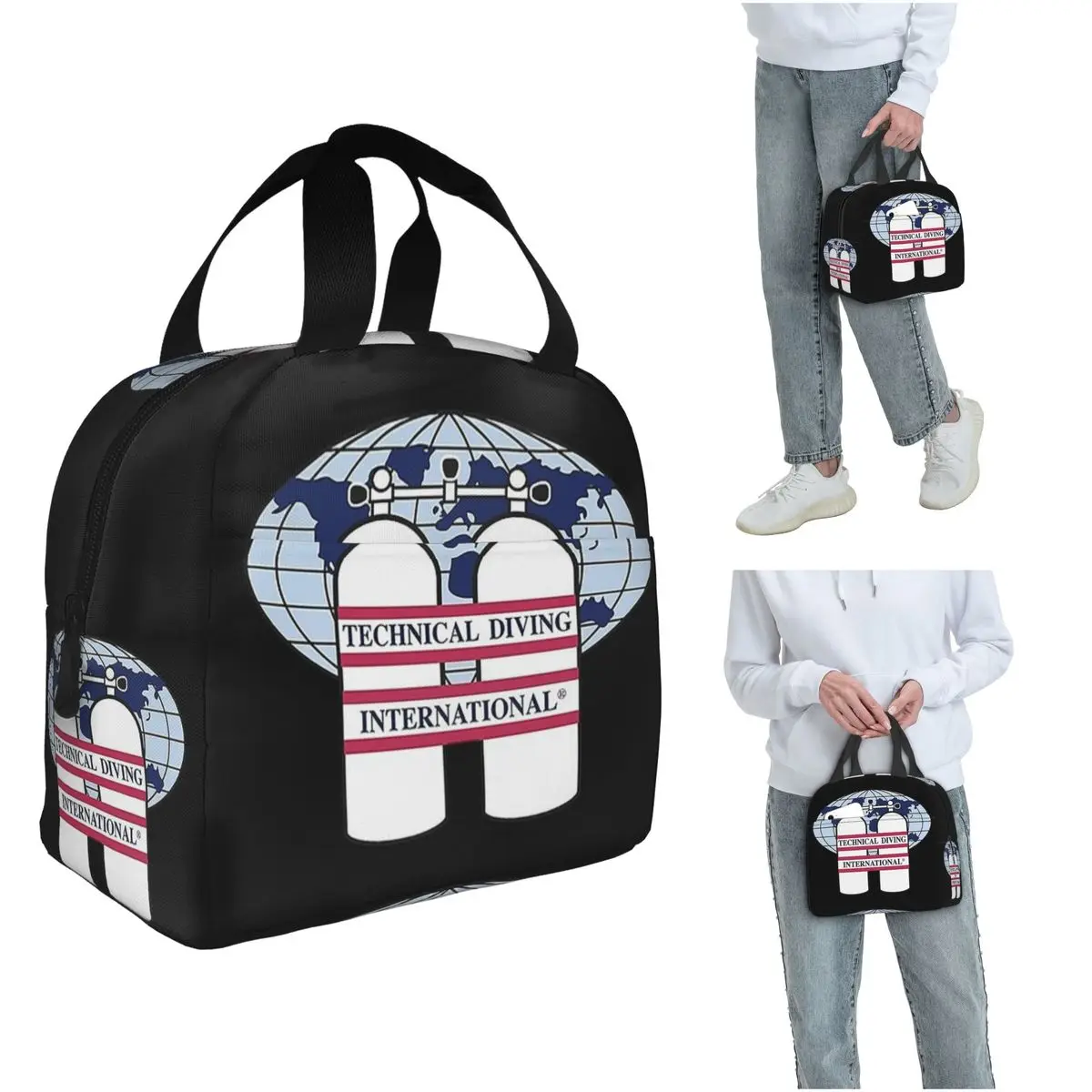Scuba Diving DIVE Scuba Diver GiftInsulated Lunch Bag for Women Kids Leakproof Food Boxes Thermal Lunch Box Tote