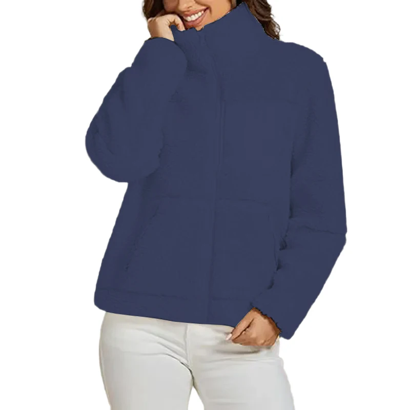 

Women Zip Up Long Sleeve Winter Fall Casual Warm Fleece Coat Jackets