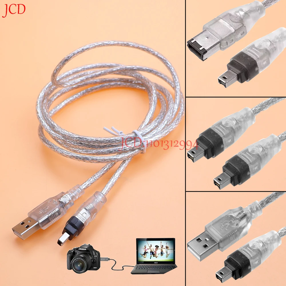 High Speed for DV Cameras IEEE 1394 Firewire Cable USB 2.0 to 4pin & 4pin to 6pin & 4pin to 4pin iLink IEEE 1394B Cable