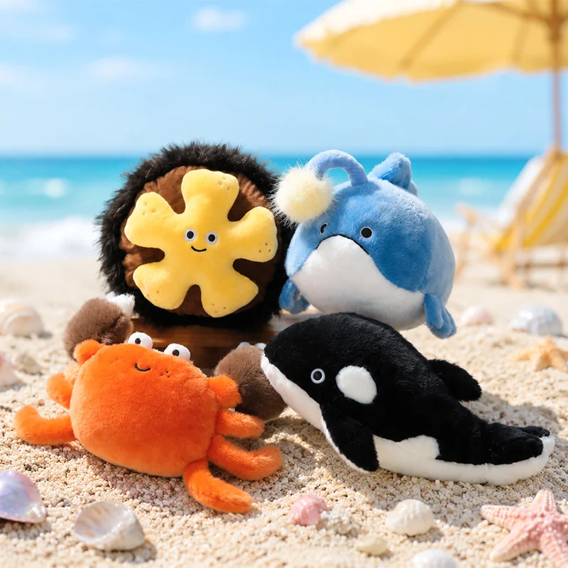 40cm Popular Marine Creatures Animals Plush Toy Lanternfish Killer Whale Crab Sea Urchin Doll Soft Stuffed Animal Room Decor
