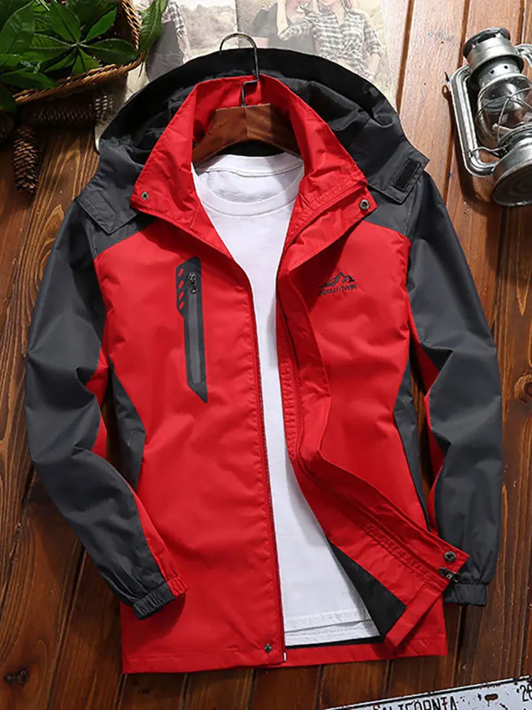 Hiking Jacket Men Spring Thin Breathable Skiing Coats Waterproof Windproof Outdoor Sports Warmth Mountaineering Windbreaker 2022