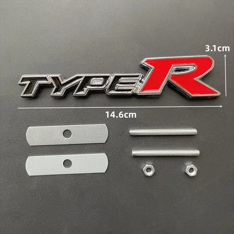 3D Metallo Tipo R Logo Distintivo Auto Griglia Anteriore Emblema Per Honda Accord Civic FK2 FN2 EP3 Tipo S Tipo R Accessori Adesivo