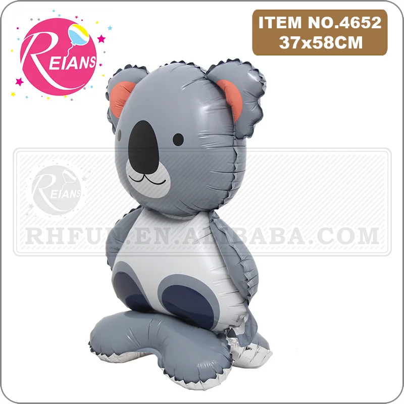 Selfstand 3D Animal Fox Koala Lion Elephant Panda Cow Animal Boy Foil Balloons Birthday Party Baby Shower Decorations Kids Toys