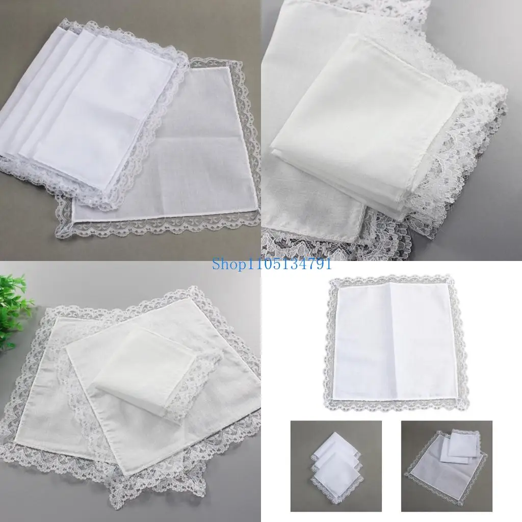 Khăn tay màu trắng 98km cho phụ nữ thêu cà vạt-nhuộm người đàn ông túi khăn tay