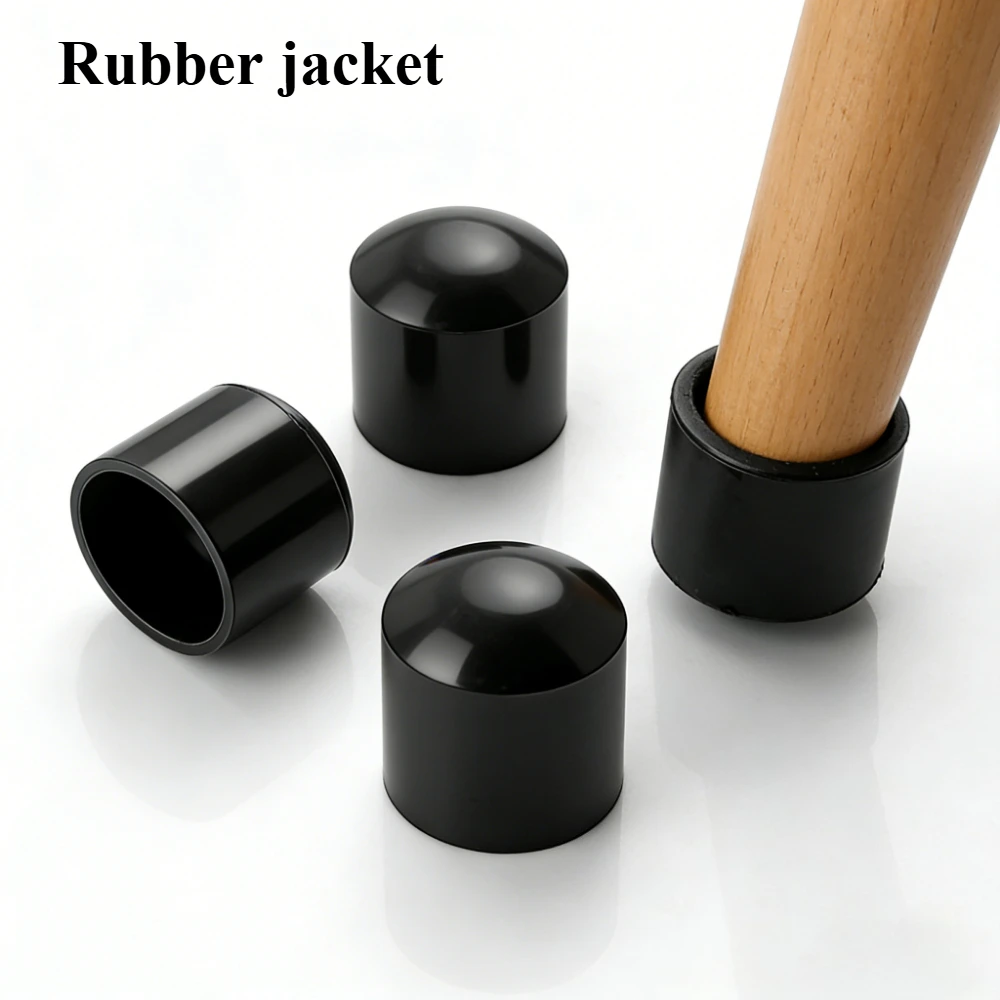 4/24pcs Round Chair Leg End Caps PVC Anti-Slip Furniture Leg Covers Black Floor Protector Anti-Scratch Rubber Table Toe Tips