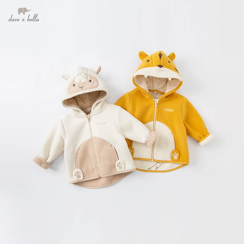 Dave Bella Cute Animal Shape Children felpa con cappuccio Cartoon Boys Girls Coat autunno Warm Hooded capispalla Toddler Girl Clothes DBX14462