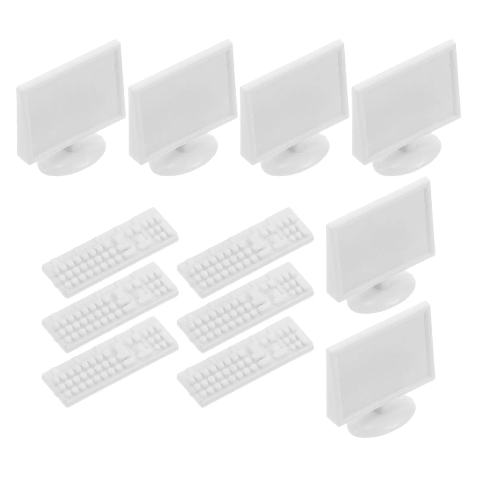 

6Sets Tiny Desktop Computer and Keyboard Models for Miniature House Layouts Lifelike Dollhouse Scene Decor Mini House