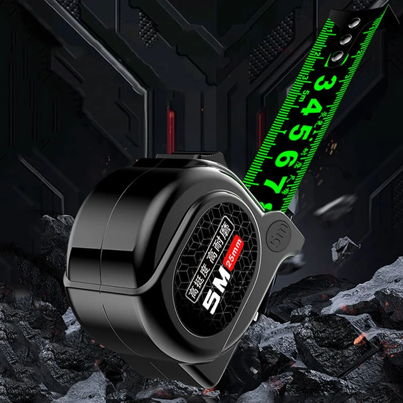 Measuring Tape Self 5/10M High Precision Wear-resistant Ruler Measuring Tools Locking Fluorescent Steel Tape Measure Retractable