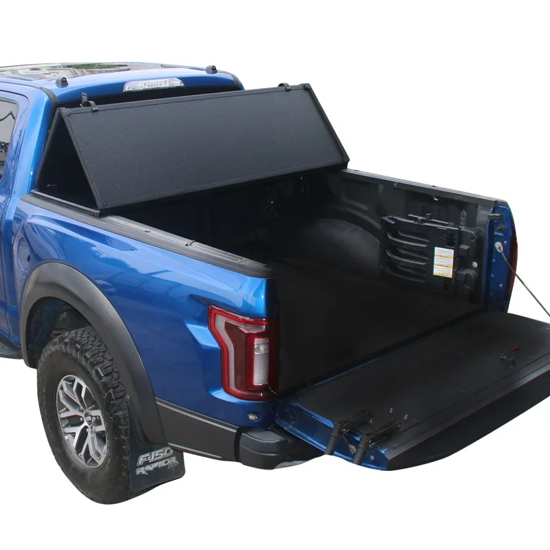 

Customization Black Pickup Aluminium Tonneau Cover Hard Tri Fold For Ford F150