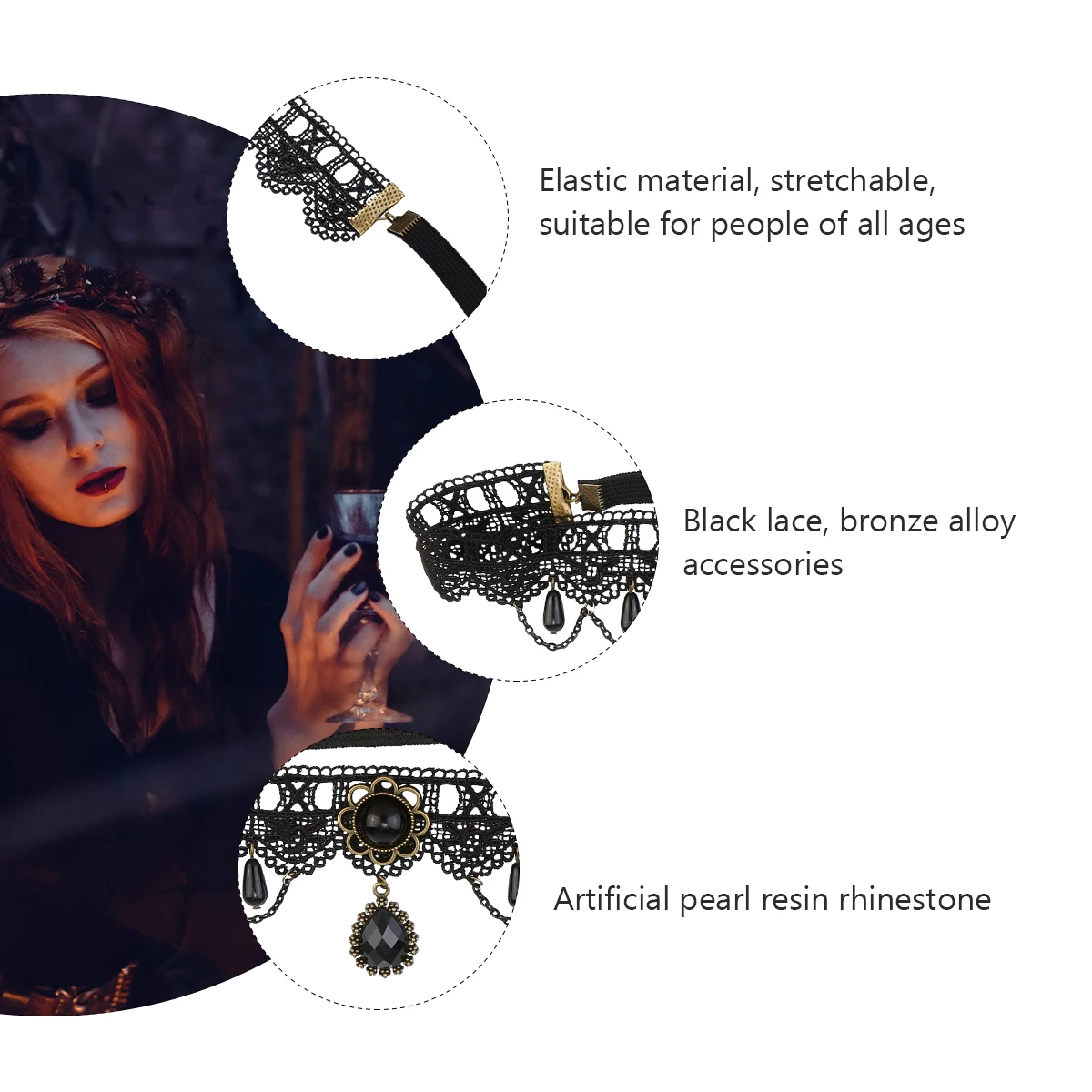 

Lace Headband Halloween Hair Headdress Forehead Hairbands Accessories
