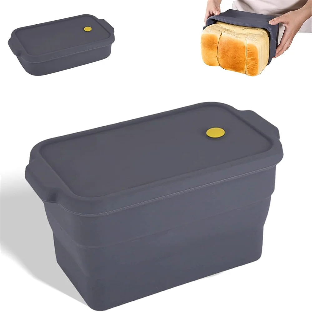 Collapsible Silicone Bread Loaf Pan with Lid,Nonstick Baking Mold for Oven,Homemade Bread, Meatloaf, Easy Release, 2000ml