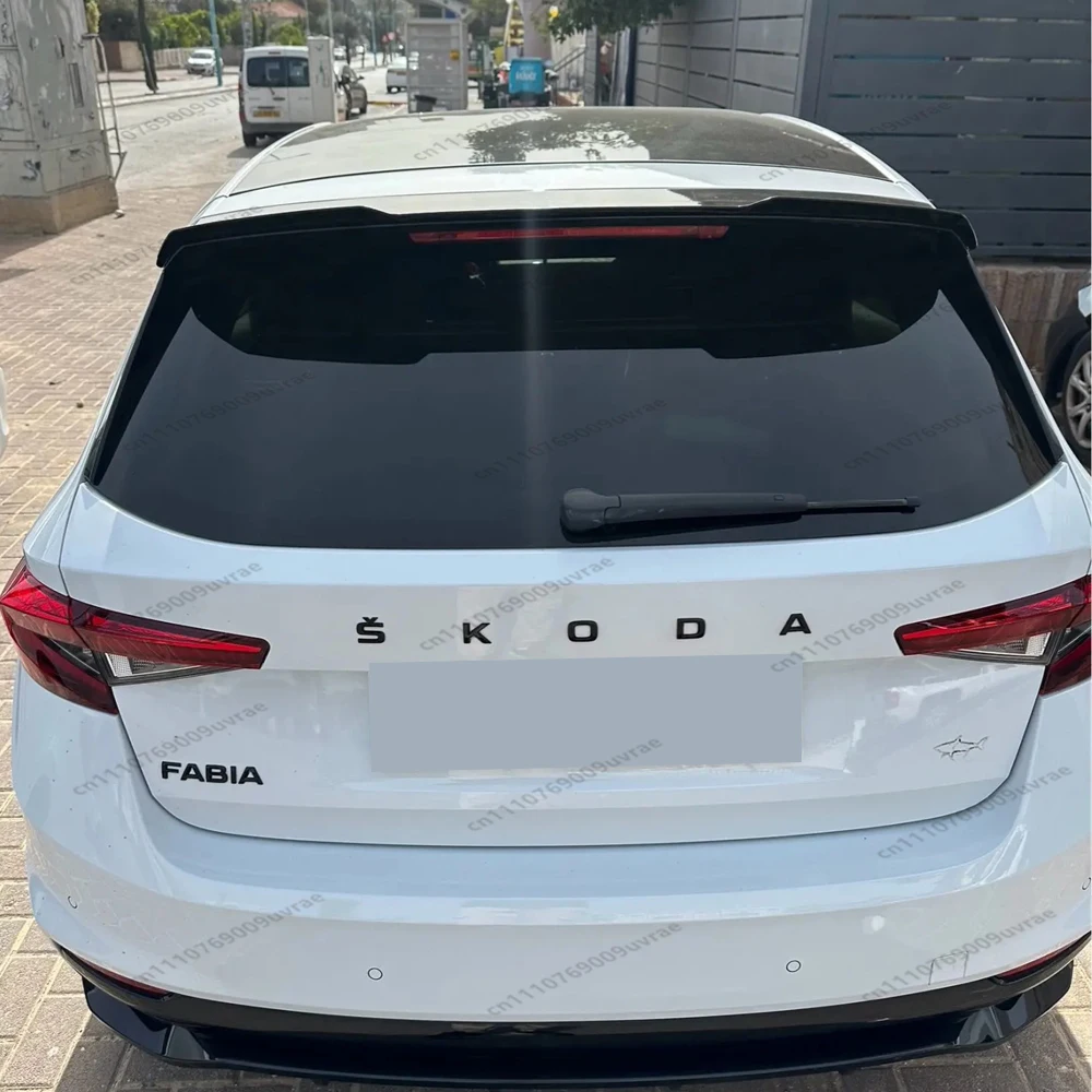 Gloss Black Rear Trunk Spoiler Top Wing Cap Exterior Tuning For Skoda Fabia MK4 TSI MPI Monte Carlo 2021 2022 2023 2024 2025