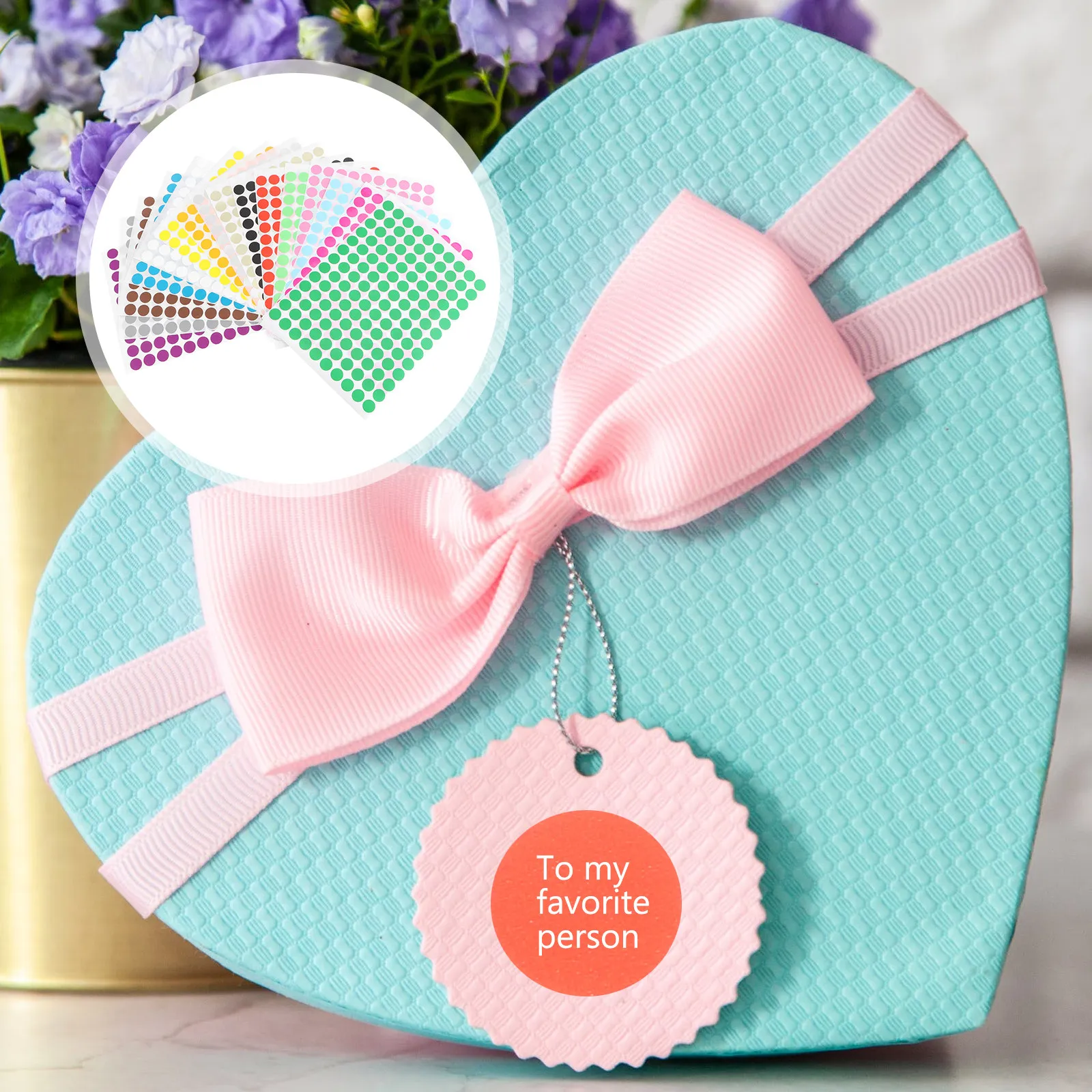 

16 Sheets 13Mm Colorful Dot Pattern Round Label Stickers Adhesive Gift Tags for Halloween Presents Birthday Decor Scrapbook