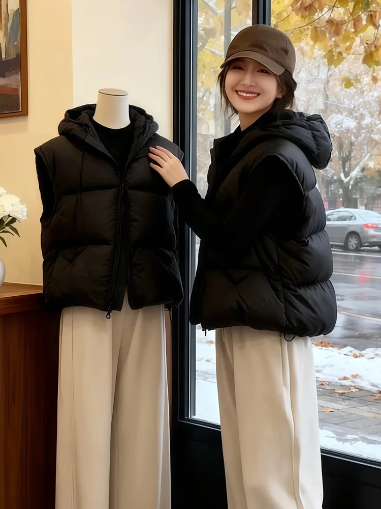 

Женский пуховый хлопковый жилет свободного кроя, модный, легкий, осенне-зимний, новый, на молнии, повседневная одежда, цветной