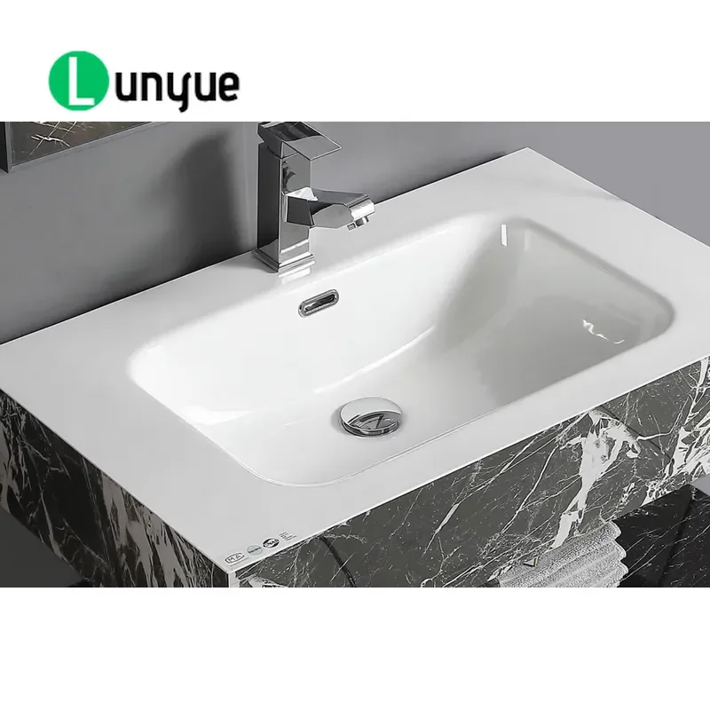 Modern Wall Mounted Sintered Stone Ceramic Basin Waterproof Durable Easy Clean Bathroom Washstand Sink for Contemporary Home