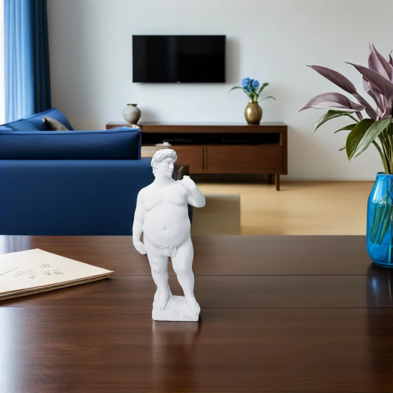 

1Pcs Desktop Decoration David Sculpture Resin Statue Home Decor Creative Art Ornament for Office Garden Balcony