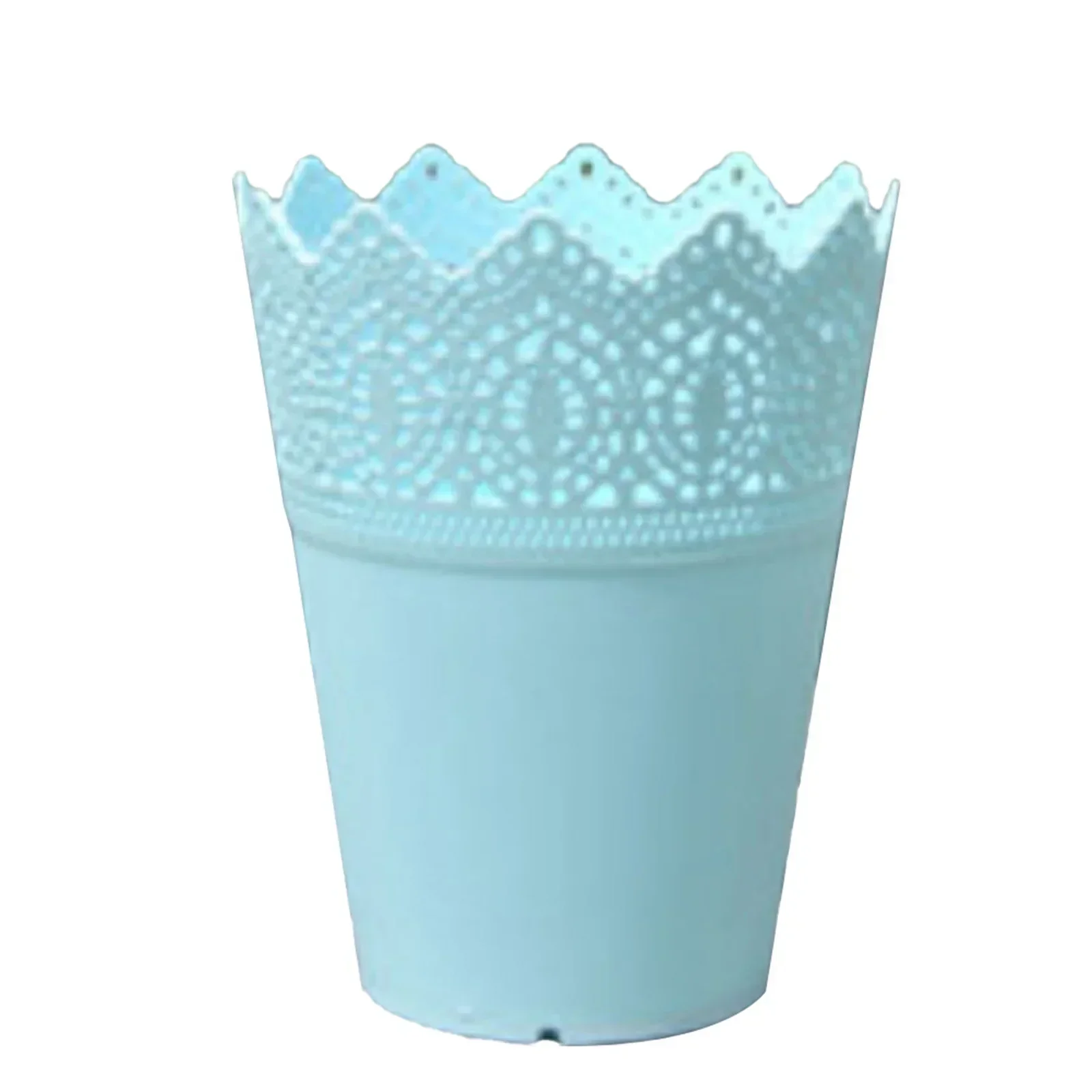 Flowerpot Flower Pot Cosmetics Holder Flower Pot Green Height 14cm Hollow PP Resin Plastic Yellow Garden Basket 1PC