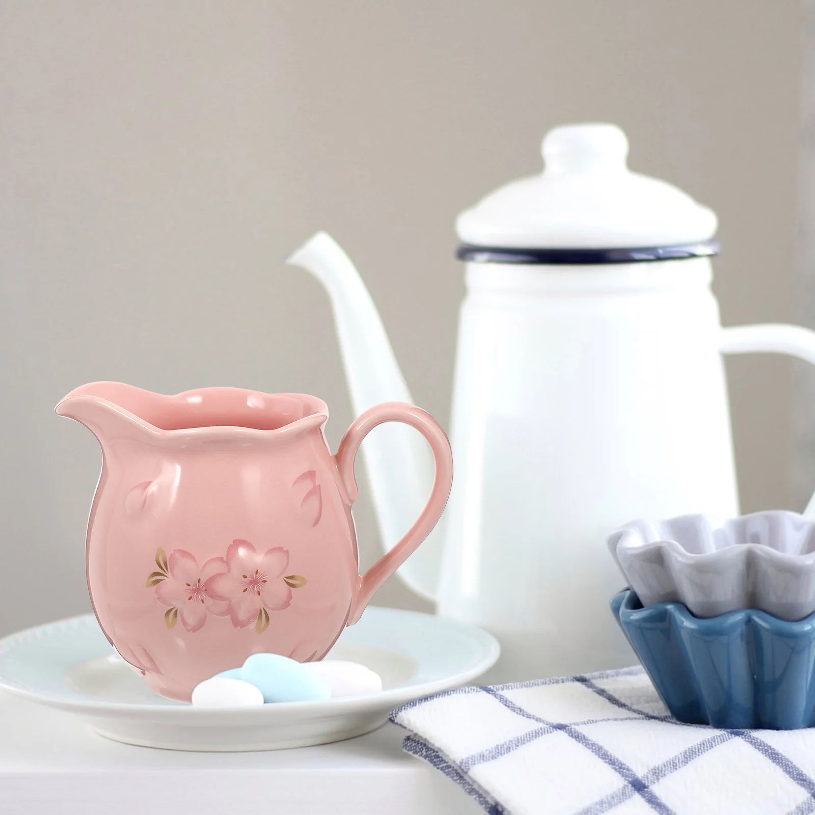 Taza de salsa de crema de café de cerámica, suministros de cocina portátiles ligeros para el hogar, Mini taza de condimentos, contenedor de salsa