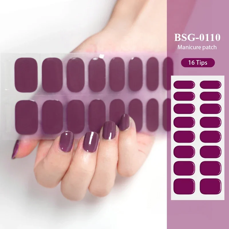 16/20 Streifen halb gehärtete Gel Nagel Aufkleber für UV-Lampe Designer selbst klebende Nagel Gel Wraps Mancire Mode UV-Lampe Nagel rutsche