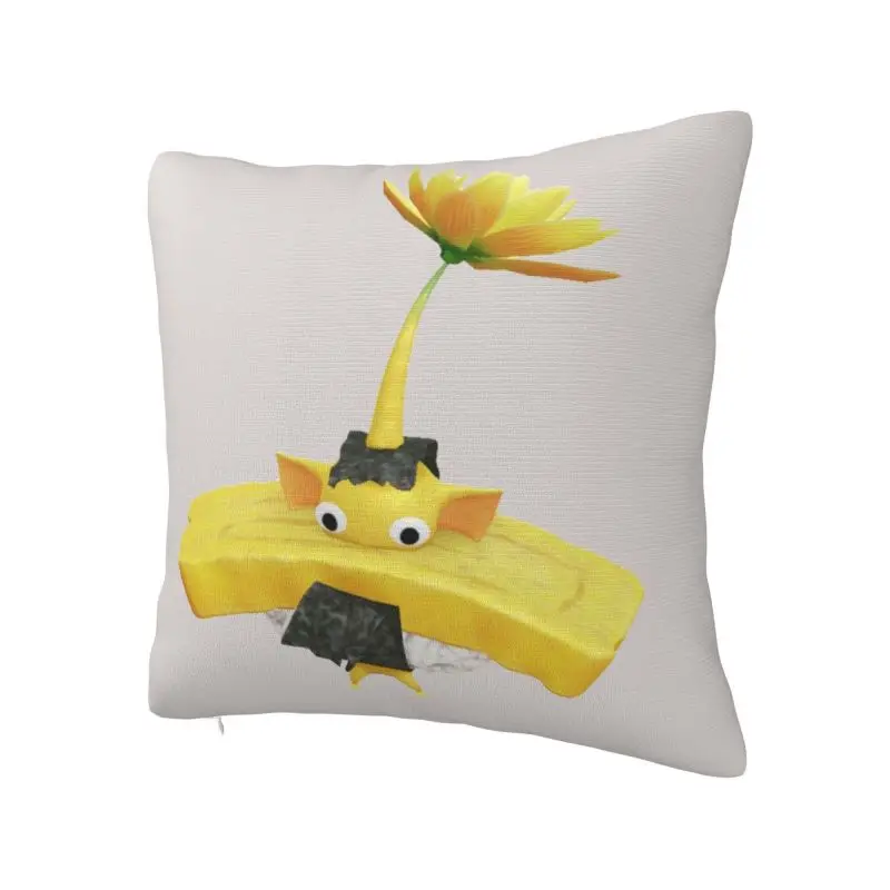 Custom Fashion Yellow Pikmins Video Game Throw Pillow Cover Home Decorative Square Cushion Cover Pillowcover for Sofa