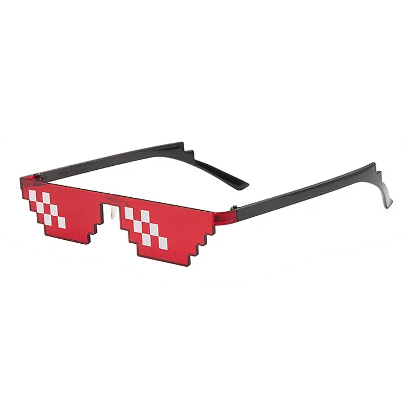 Fashion Glasses Shades 8 Bit Pixelated Ladies Sunglasses Unisex Eyeglasses Mosaic Sunglasses Funny Vintage Thug Life Glasses