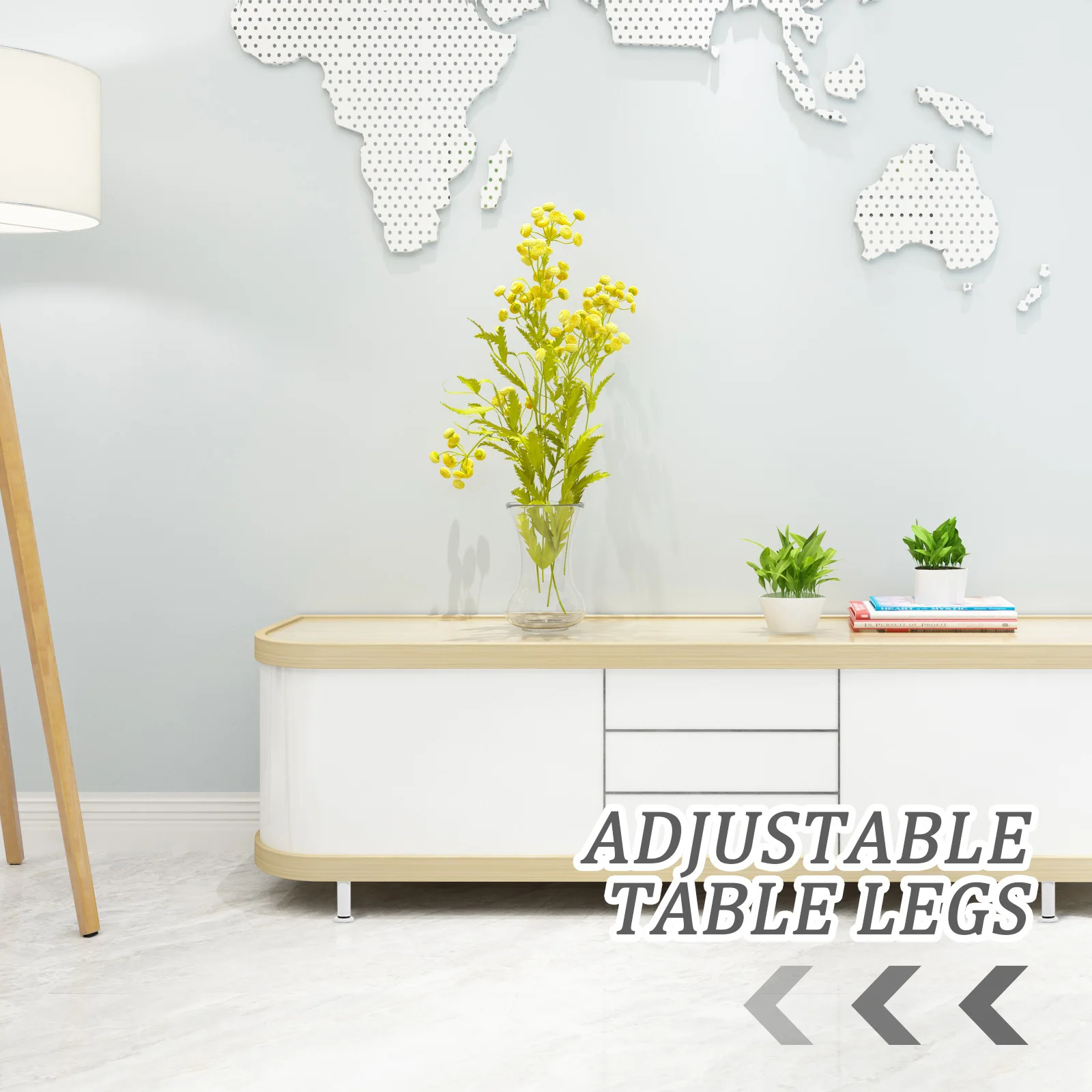 

2Pcs Metal Furniture Legs Adjustable Support Feet for Tables Dressers Cabinets Modern Minimalist Design Easy Install