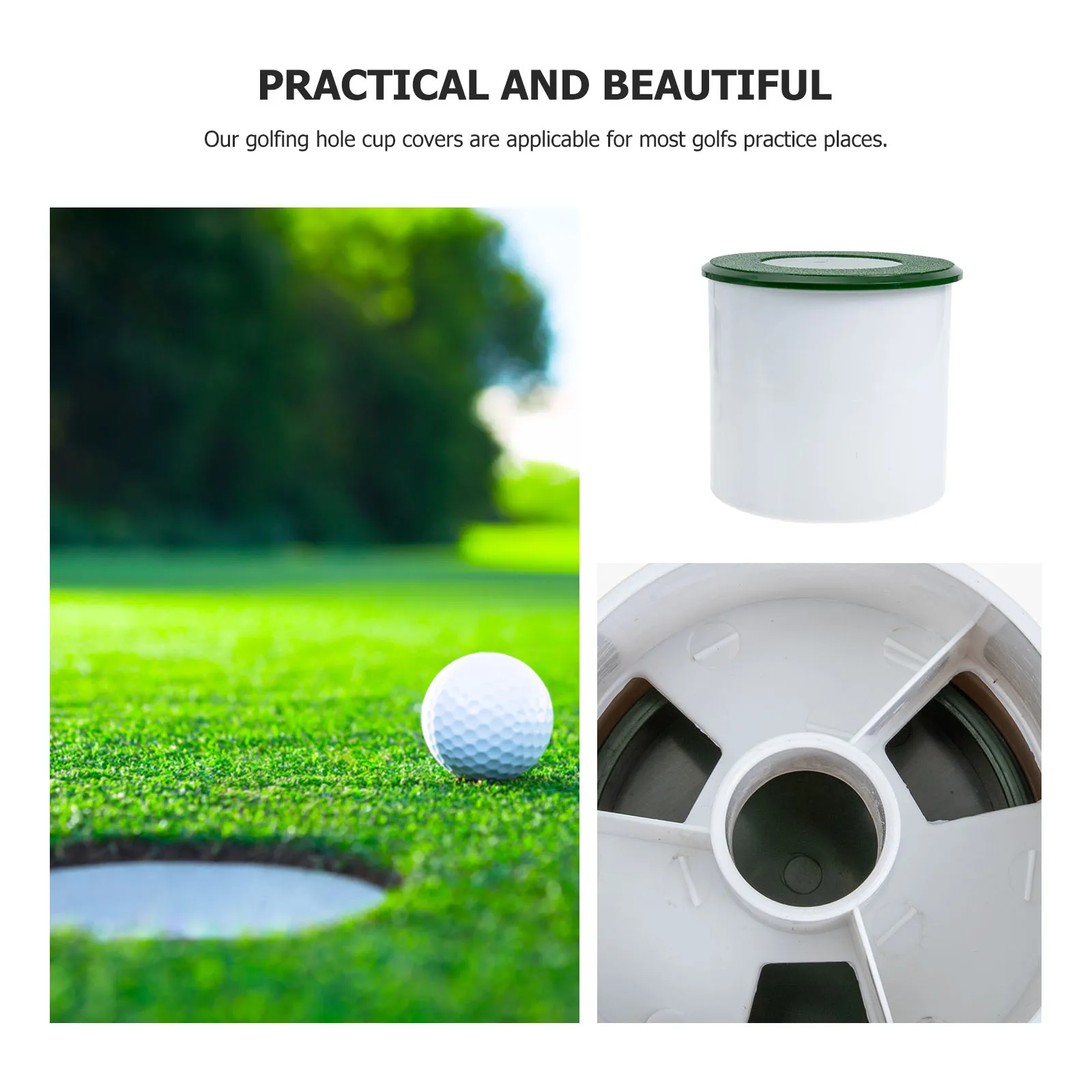 

1 set Golf Hole Cup Cover Kit Plastic Putting Cover For Golfing Training Lightweight Practice Accessories Cap Sleeve With Lid