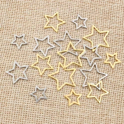 20pcs 3 Size Stars Charm Gold Stainless Steel Pendant Open Bezels Hollow Pressed Resin Frame Mold Bezel DIY Jewelry Making