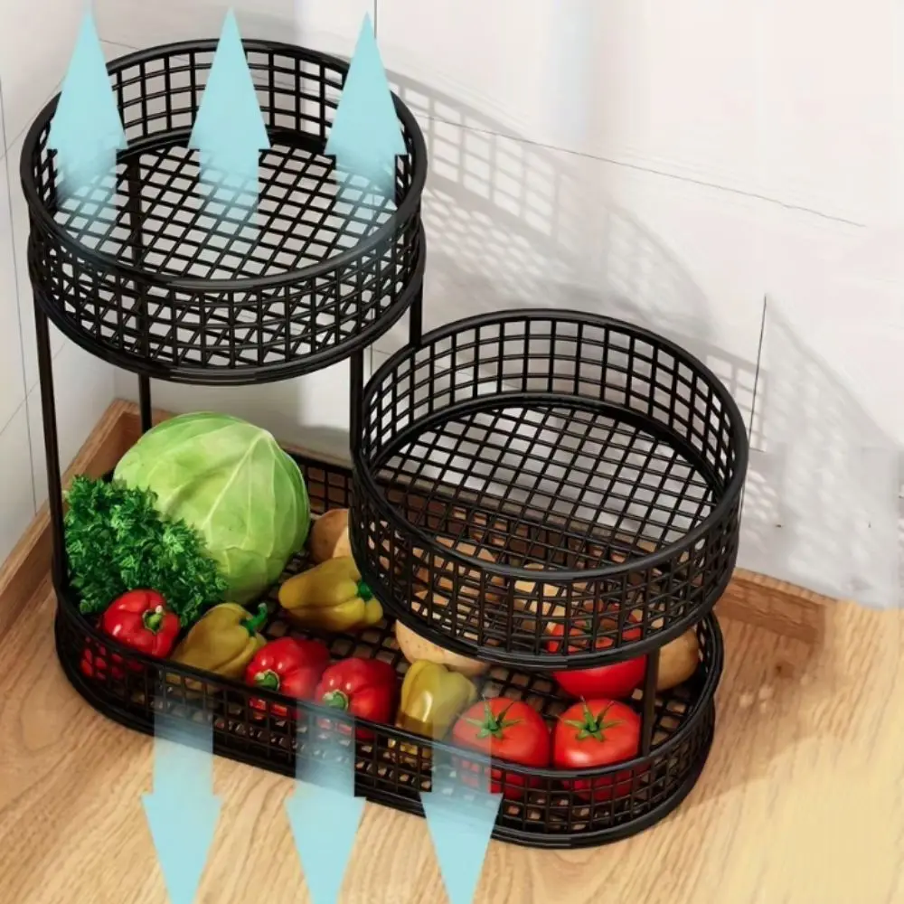 INS 3 Tier Fruit Storage Basket Nordic Style Space Saving Fruit Serving Tray Metal Wire Vegetable Shelf Snack