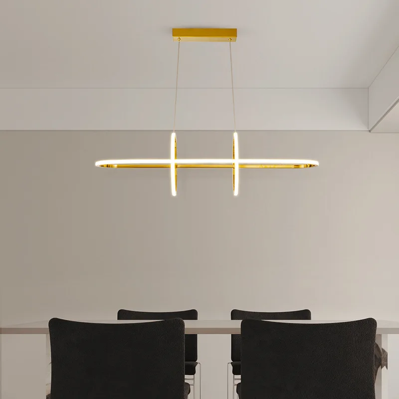 

Postmodern bar dining room lamp creative personality circular track line art