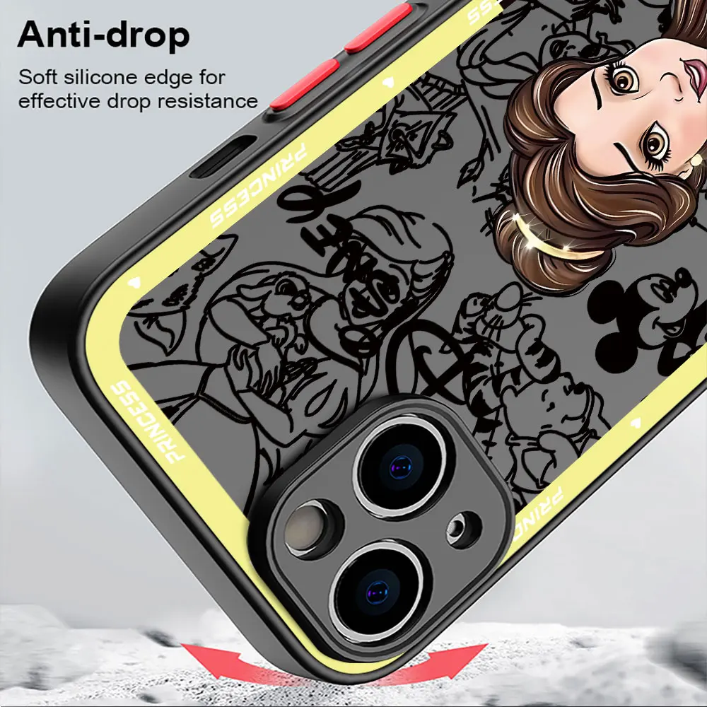 Armor Shockproof Case for iPhone 14 Pro Max 13 XS X 7 8 Plus XR SE 11 Pro 15 Pro 12 Mini Disney Princess Jasmine Cover