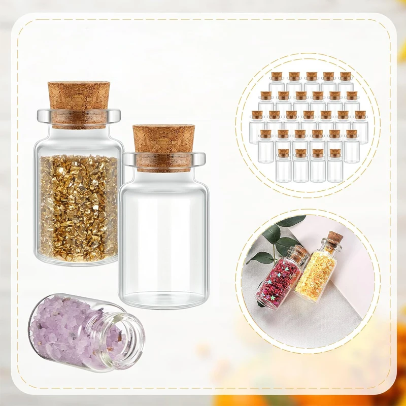 Mini Bouteille de Souhait en Verre avec Décors de Petites Figures, Cadeau de Bénédiction Transparente, Cure Lucky Drift Vide, 10-50 Pièces, 0.5-5ml