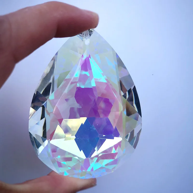 crystal suncatcher rainbow maker bauhinia shape glass chandelier parts crystals prism sun catcher hanging ornaments home decor