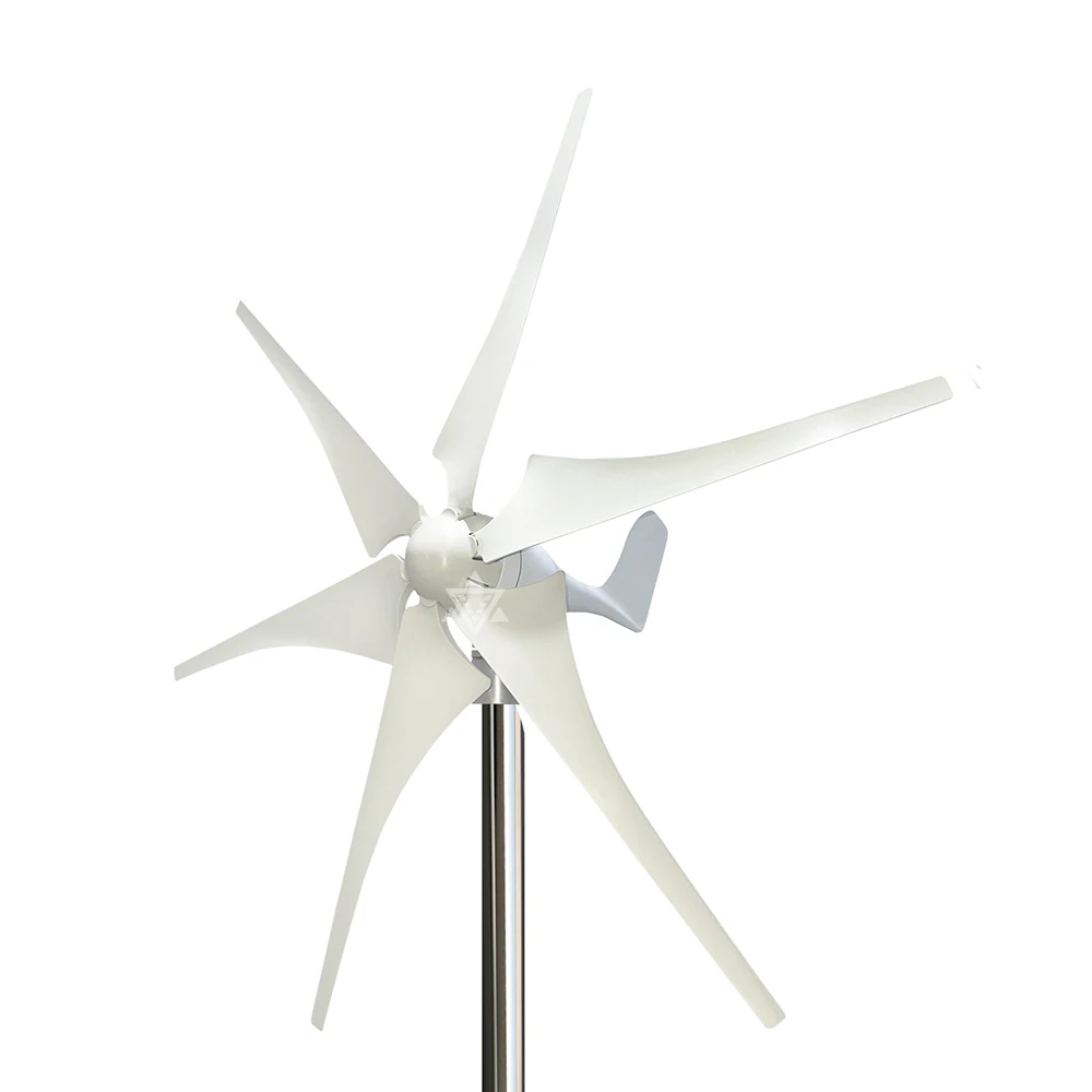400w Small Wind Turbine Generator 2m/s Low Start Speed AC12v 24v With MPPT Controller Flexibly Assemble 3 or 5 Blades  With LED