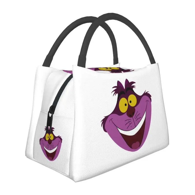 

Alice In Wonderland Cheshire Cat Insulated Lunch Bag for Women Portable Thermal Cooler Bento Box Work Picnic