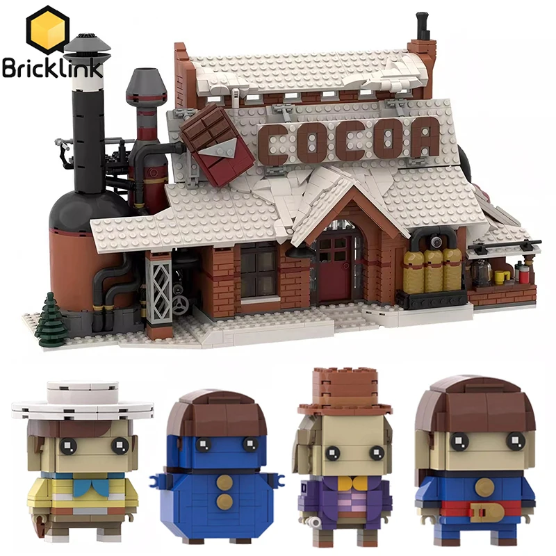

Bricklink Рождественская зимняя деревня Шоколадная фабрика и фигурки Brickheadz Наборы строительных блоков Детские игрушки Рождественский подарок