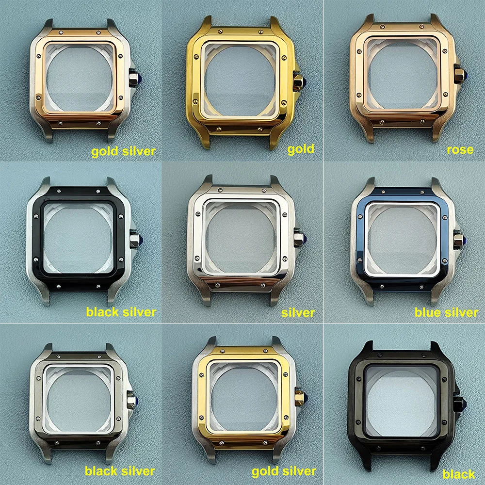 

Новый квадратный корпус NH35, мужской корпус из нержавеющей стали, подходящий для аксессуаров для механизмов NH35