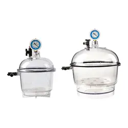 Vacuum Desiccators Transparent Dryer Jar Dryer Glassware Drying Vessel with Pressure Gauge Small Lab Desiccator Vacuum Dryer