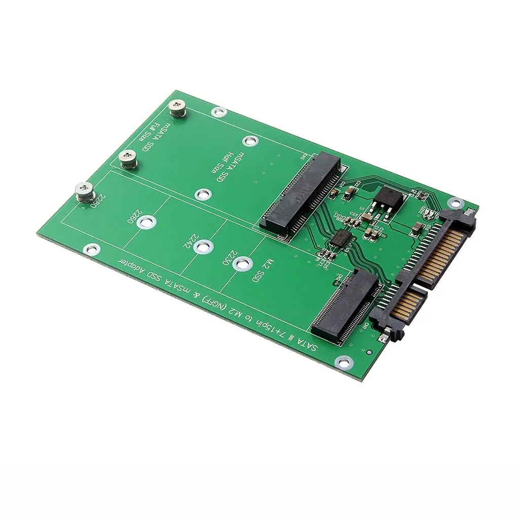 2.5 inch M.2 MSATA to SATA Adapter Plate SATA 6.0Gbps to M2 NGFF SATA SSD To 2.5” SATA3.0 Adapter Board Converter Card