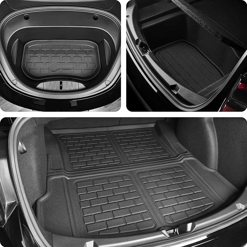 Floor Mats Trunk Mat For Tesla Model 3 Y Highland Right Left Rudder Driving All Weather Waterproof Floor Liners 2017- 2023 2024